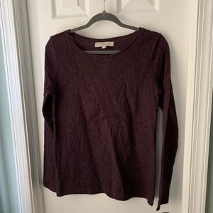 NWT LOFT Purple Lace Top